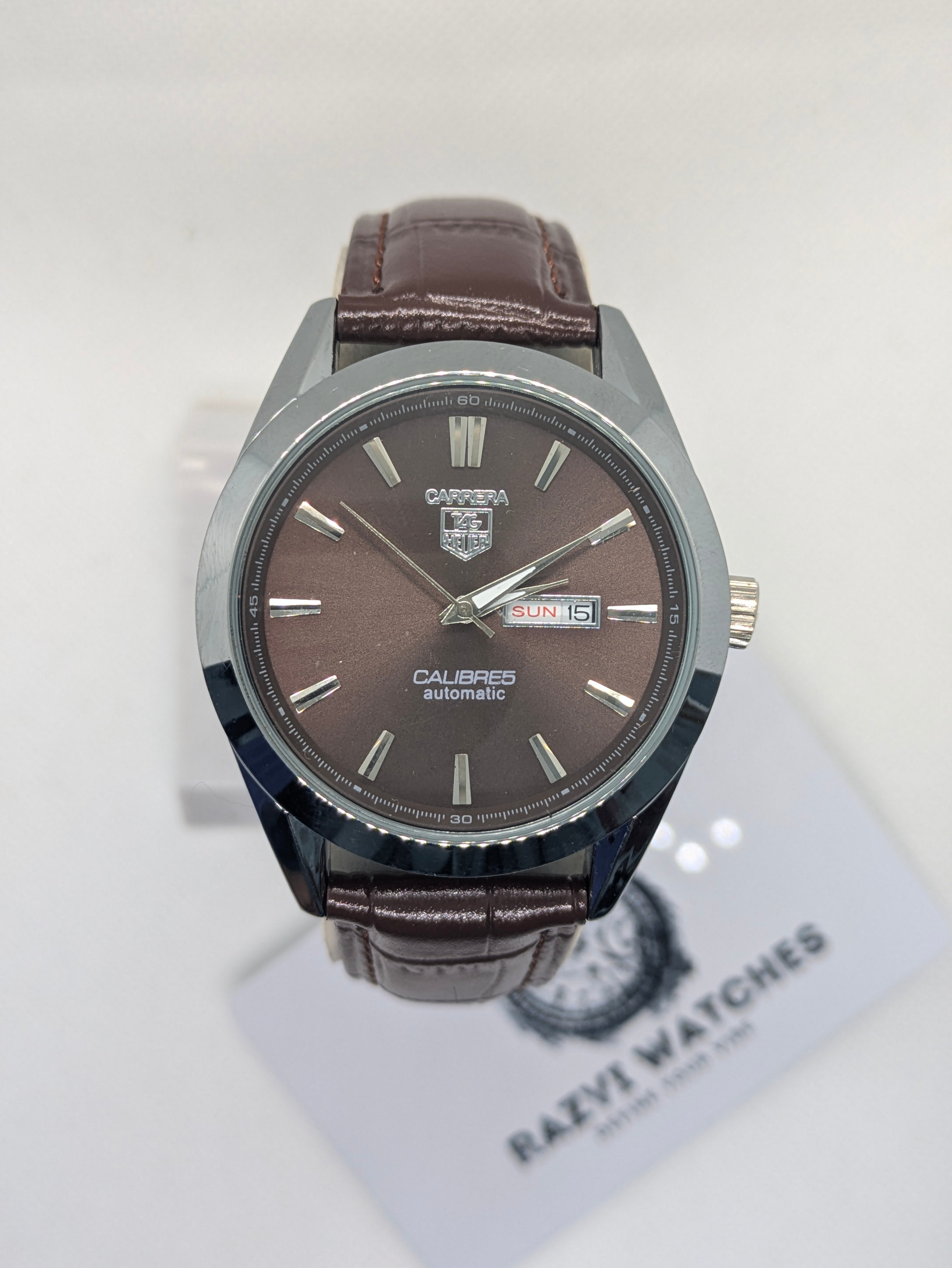 Tag Calibre 5 Watch With Day&Date (Brown)