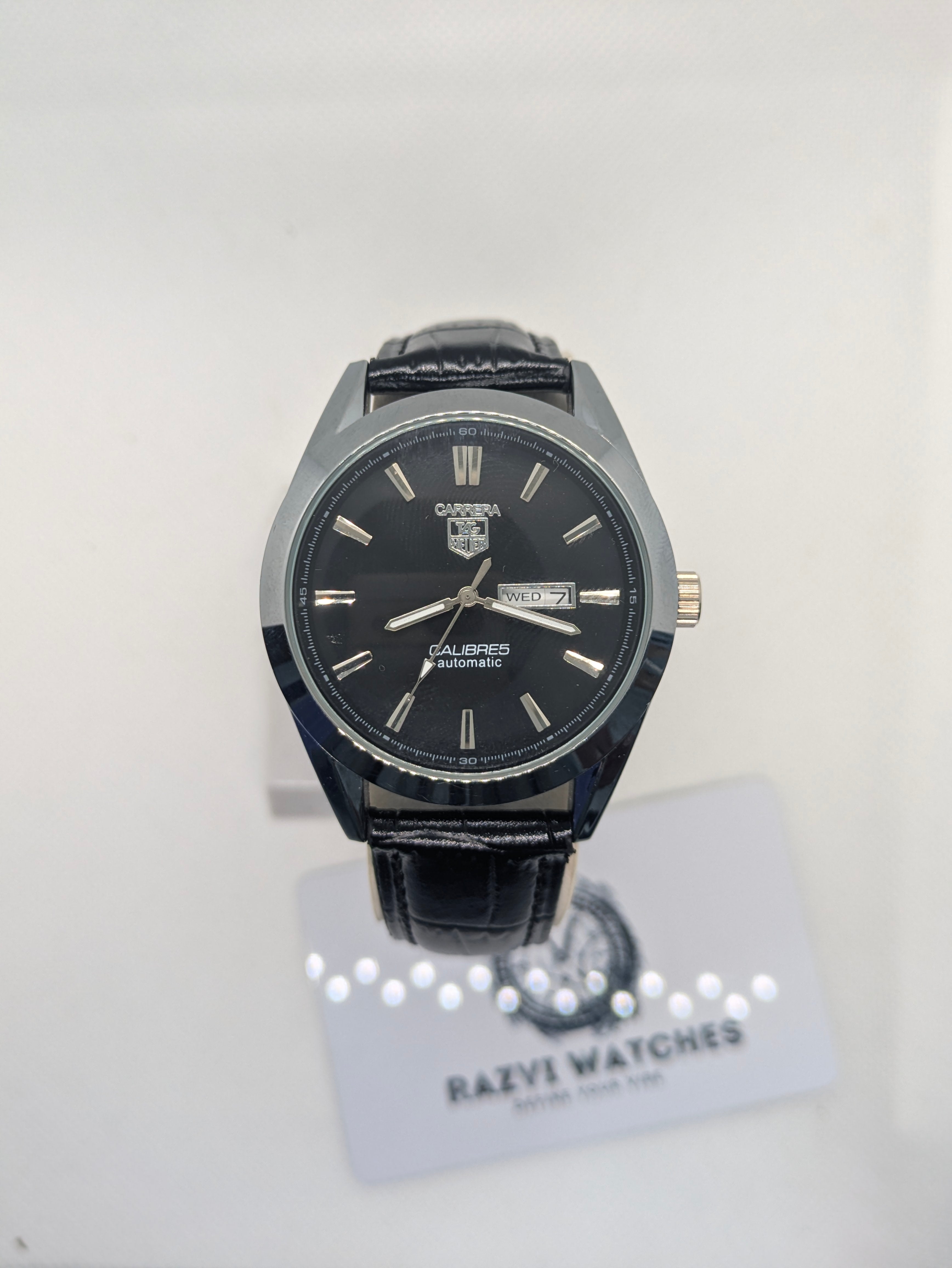 Tag Calibre 5 Watch With Day&Date (Black)