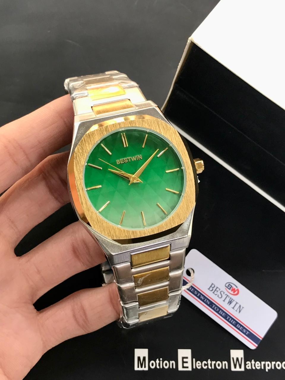 BESTWIN Men's Watch (Green & Silver & Golden)